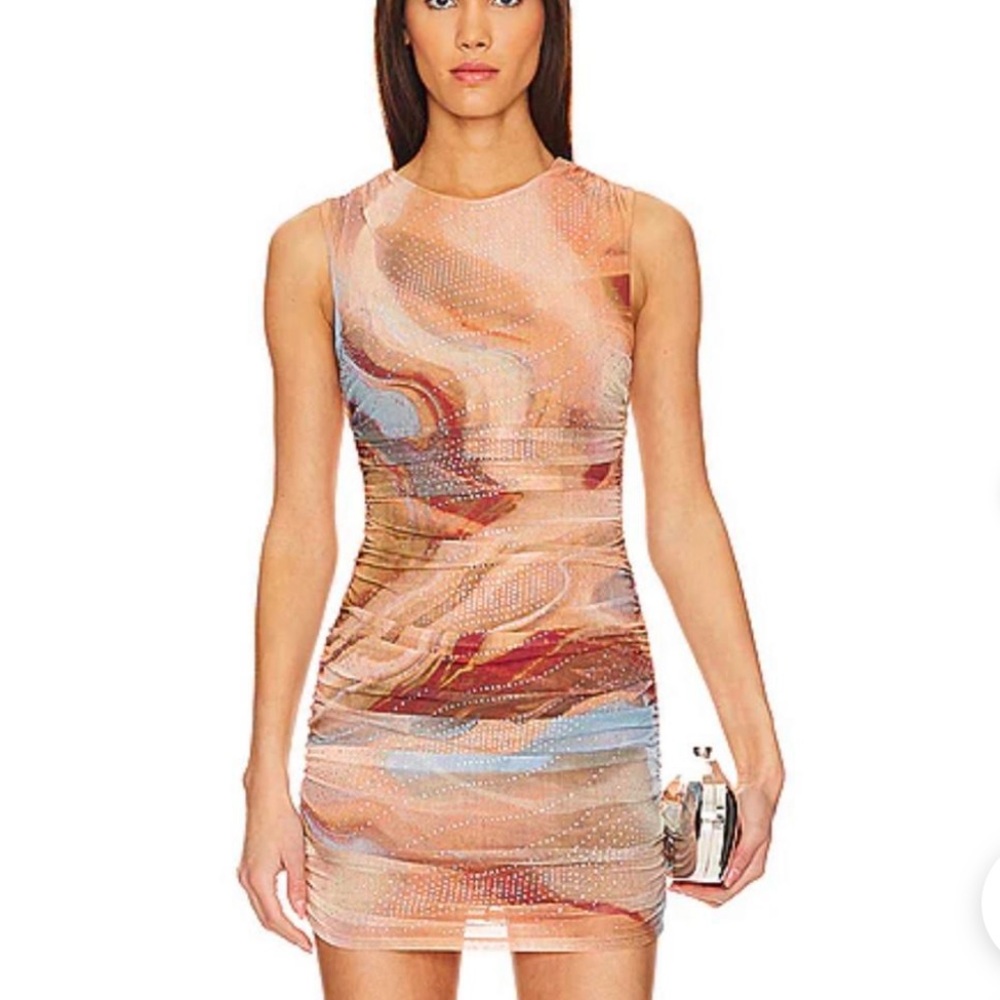 h:ours Swirl Pattern Mini Dress